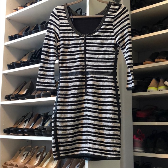 TART dress small, black/white with leather trim. - Picture 4 of 4